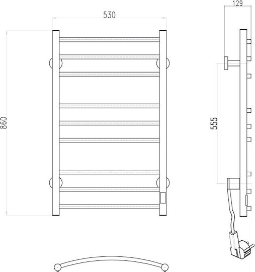 Colorado Brinsk Electric Towel Rail 135W 86x53cm Silver