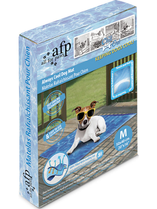 All For Paws Chill Out Cool Dog Mattress Dog Rectangle Cooling Blue 50x40cm