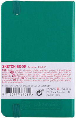 Royal Talens Bloc de Desen Caiet de schițe Art Creation Sketch Book Verde Pădure 9x14cm 80 Foi