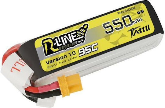 Tattu R-Line Li-Po Batterie 14.8V 550mAh 95C 4S XT30 für Drone