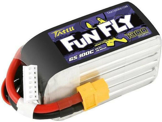 Tattu Funfly Батерия Li-Po 22.2V 1300mAh 100C 6S XT60 за Дрон