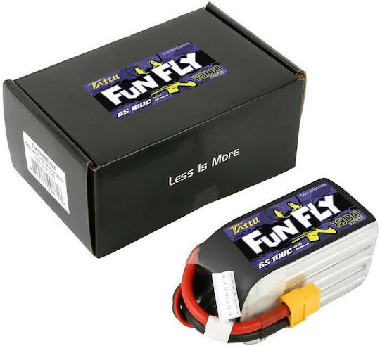 Tattu Funfly Батерия Li-Po 22.2V 1300mAh 100C 6S XT60 за Дрон