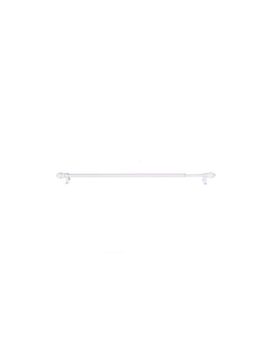 Import Hellas Extendable Metallic Curtain Pole Briz-Briz Single Φ12mm 85-135cm White