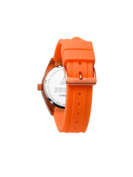 Head Barcelona Watch with Orange Rubber Strap