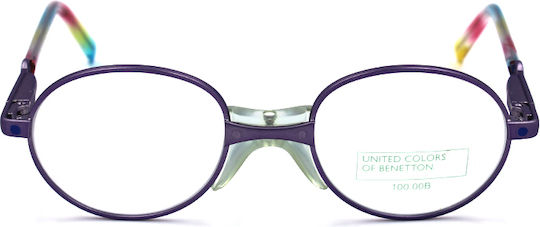 Benetton Kindlich Metallisch Brillenrahmen Lila BEN241 45S