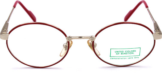 Benetton Kindlich Metallisch Brillenrahmen Rot BEN199 180