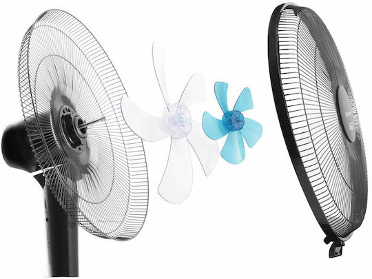 Rohnson Pedestal Fan 28W 40cm Diameter with Remote Control Black