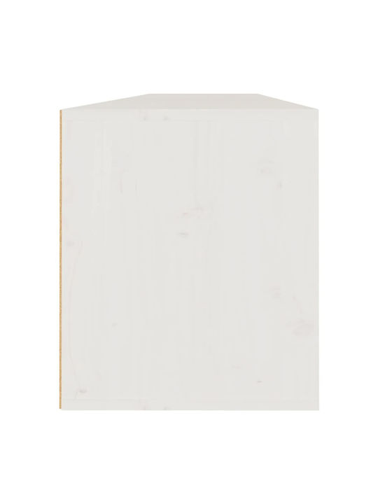 Hanging Living Room Cabinet Made of Solid White Wood 80x30x35cm