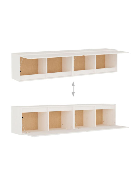 Hanging Living Room Cabinet Made of Solid White Wood 80x30x35cm