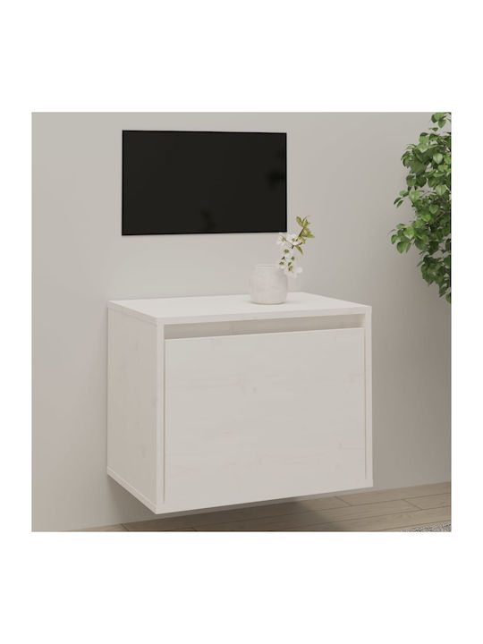 Wall Solid Wood Cabinet White 2pcs 45x30x35cm