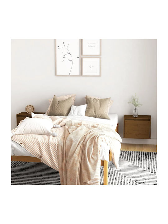 Wand-Kabinette Braun Meliert Mit LED 2 Stück 45x30x35cm