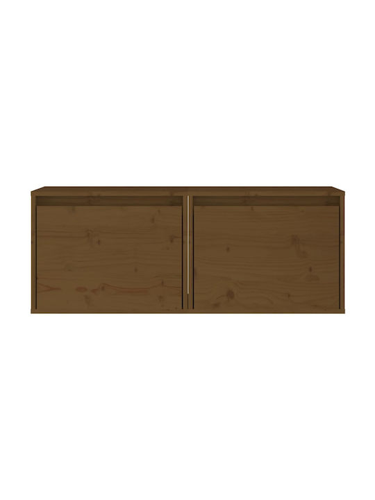 Wand-Kabinette Braun Meliert Mit LED 2 Stück 45x30x35cm