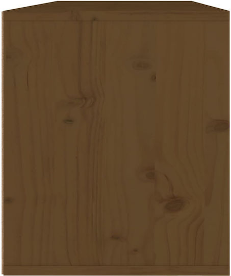 Wall Living Room Cabinet Made of Solid Wood Brown Honey 45x30x35cm
