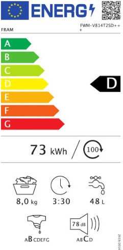 Fram FWM-V814T2SD+++ Пералня 8кг 1400 Оборота Сив FWM-V814T2SD+++