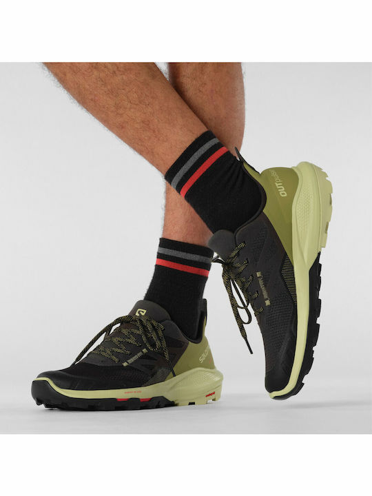Salomon Outpulse Ανδρικά Ορειβατικά Παπούτσια Black / Leek Green / Poppy Red