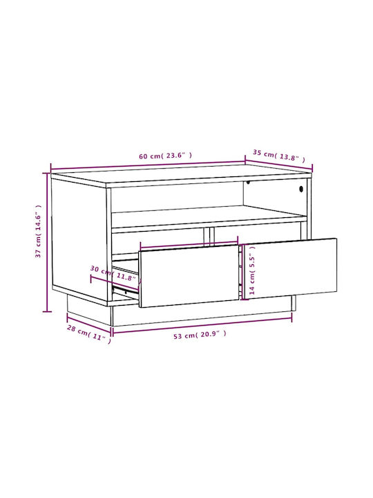 TV-Ständer Braune Melaminholz M60xT35xH37cm