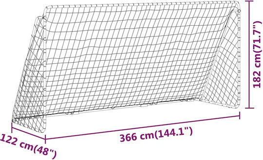 vidaXL Football Goal 366x122x182cm 1 Piece