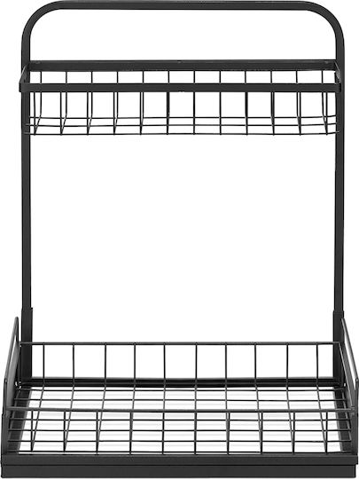 Navaris Органайзер за мивка от метал Черен 42x42x42см