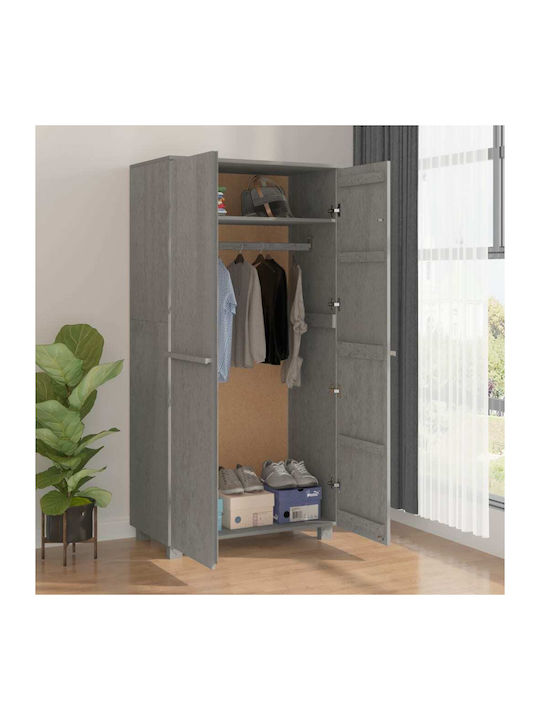 Ușă dublă Dulap de Haine Light Grey 89x50x180cm