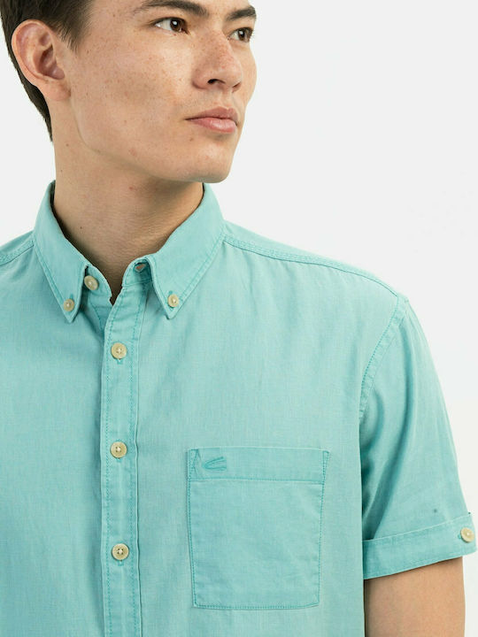 Cu mânecă scurtă In Cămașă Turquoise