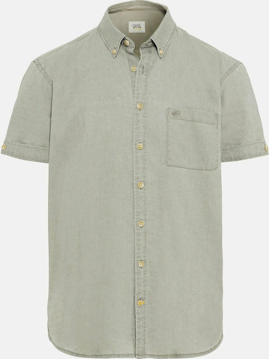 Kurzärmlig Leinen Hemd Khaki