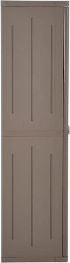 Double-leaf Polypropylene Outdoor Storage Cabinet with 4 Shelves Brown 65x45x172 cm