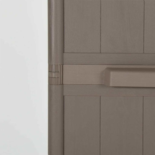 Double-leaf Polypropylene Outdoor Storage Cabinet with 4 Shelves Brown 65x45x172 cm
