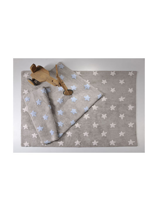 Down Town Home Kids Rug Stars Cotton 100x140cm Αστέρια Σιέλ