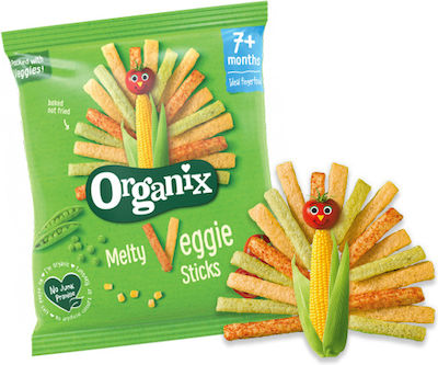 Organix Melty Veggie Sticks with Λαχανικών Flavour Sugar Free 15gr for 7+ months