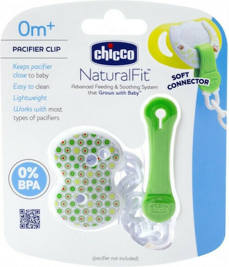 Chicco Αλυσίδα Πιπίλας από Πλαστικό Πράσινη