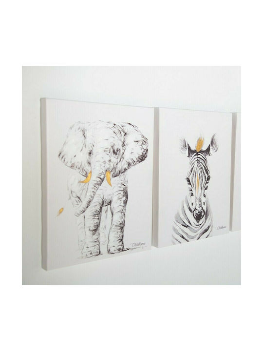 Childhome Copilăresc Tablou Elephant Gold pe Pânză 30x40buc