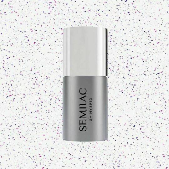 Semilac No Wipe Blinking Blue & Violet Flakes T15 Deckschicht für Gel-Nagellacke 7ml