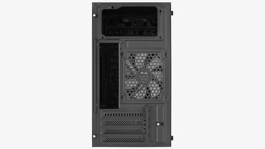 Aerocool Evo Mini Gaming Mini-Turm Computergehäuse mit Seitenfenster und RGB-Beleuchtung Schwarz