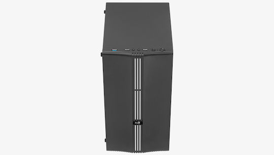 Aerocool Evo Mini Gaming Mini-Turm Computergehäuse mit Seitenfenster und RGB-Beleuchtung Schwarz