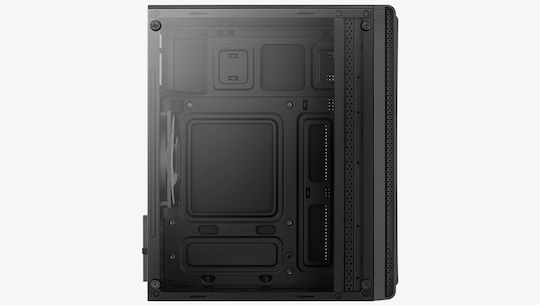 Aerocool Evo Mini Gaming Mini-Turm Computergehäuse mit Seitenfenster und RGB-Beleuchtung Schwarz