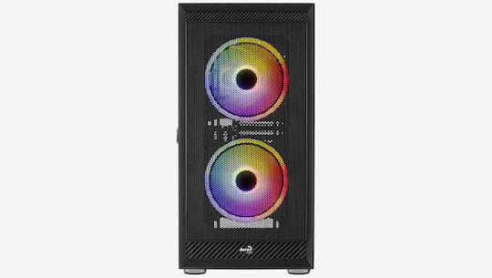 Aerocool Graphite Gaming Midi Tower Κουτί Υπολογιστή με Πλαϊνό Παράθυρο και RGB Φωτισμό Μαύρο