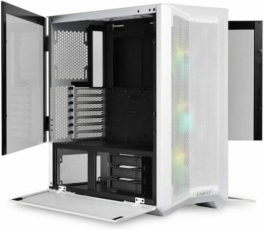 Lian Li Lancool II Mesh RGB+ type C Геймърско бюро Midi Tower Компютърна кутия със страничен прозорец Сняг