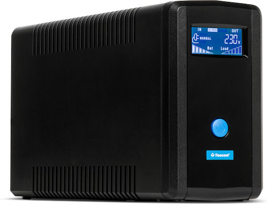 Tescom Leo Plus LCD 2000AP UPS Line-Interactive 2000VA 1200W με 4 Schuko Πρίζες