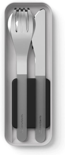Monbento MB Slim Box Cutlery for Camping Travel Cutlery Black Onyx 3pcs