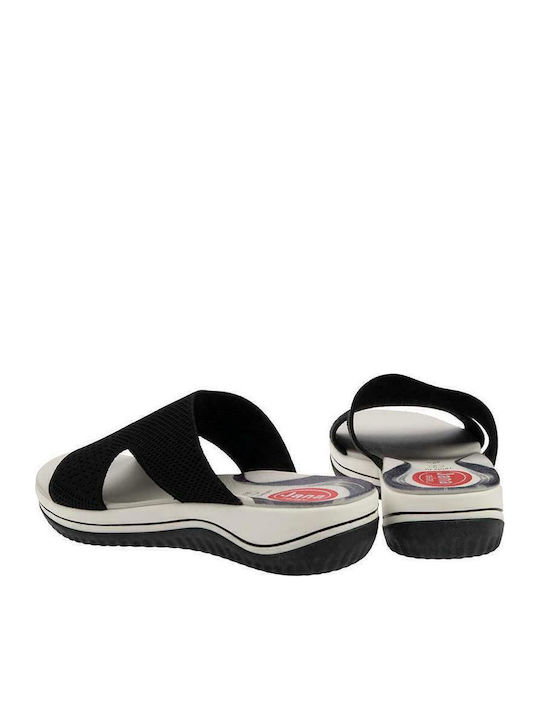 Anatomic Women's Fabric Platform Wedge Sandals Black