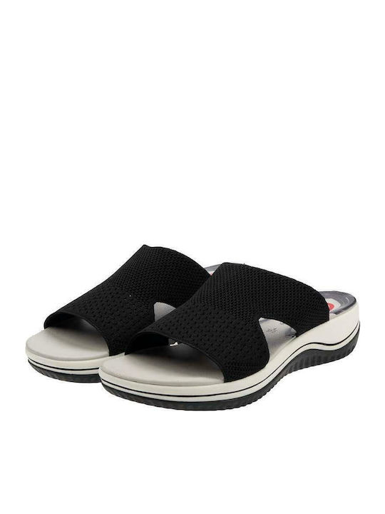 Anatomic Women's Fabric Platform Wedge Sandals Black