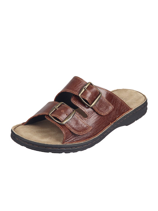 Verraros 1121 Men's Leather Sandals Brown