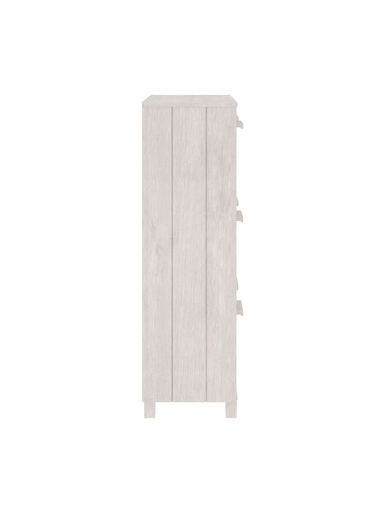 Wooden Shoe Organizer with 3 Shelves White 59.5x35x117cm