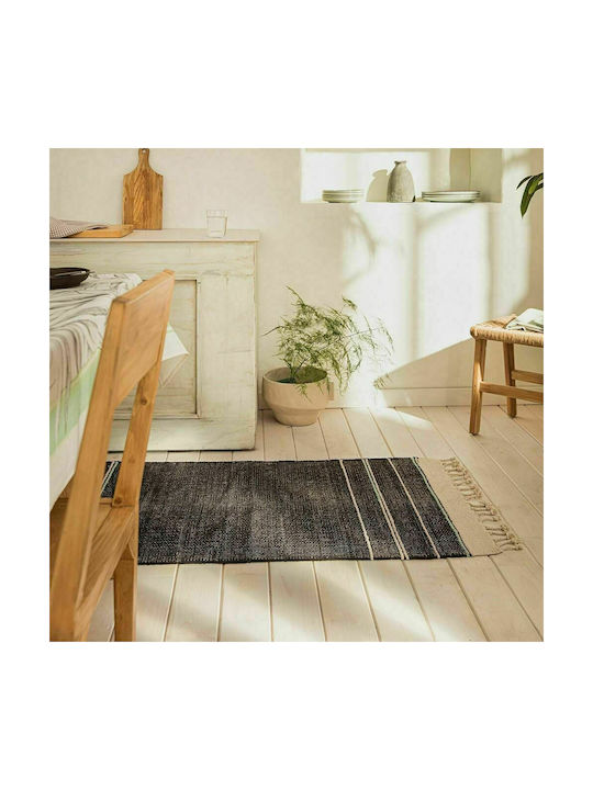 Gofis Home Aladdin 704 Rug Rectangular Cotton with Fringes 15 Carbon / Sea