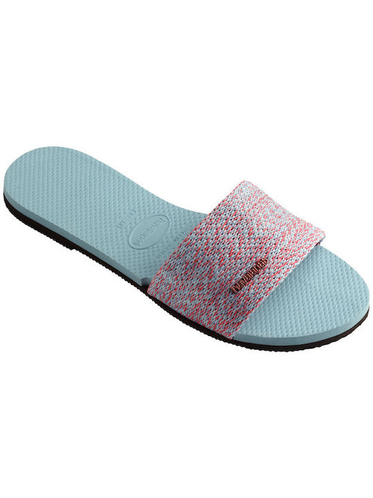 Havaianas You Malta Slides Blue Water