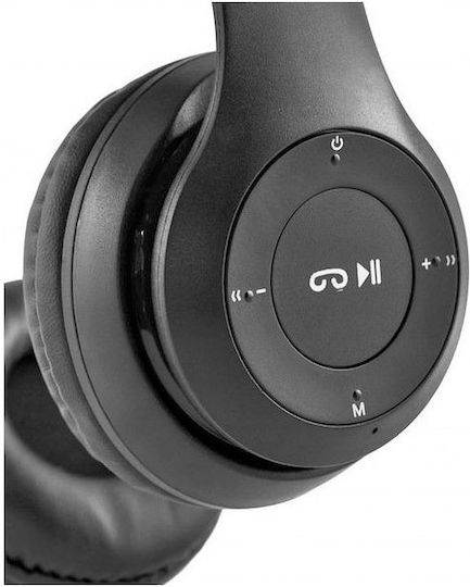 P47 Wireless BT On Ear Headphones with 10 hours of Operation Black