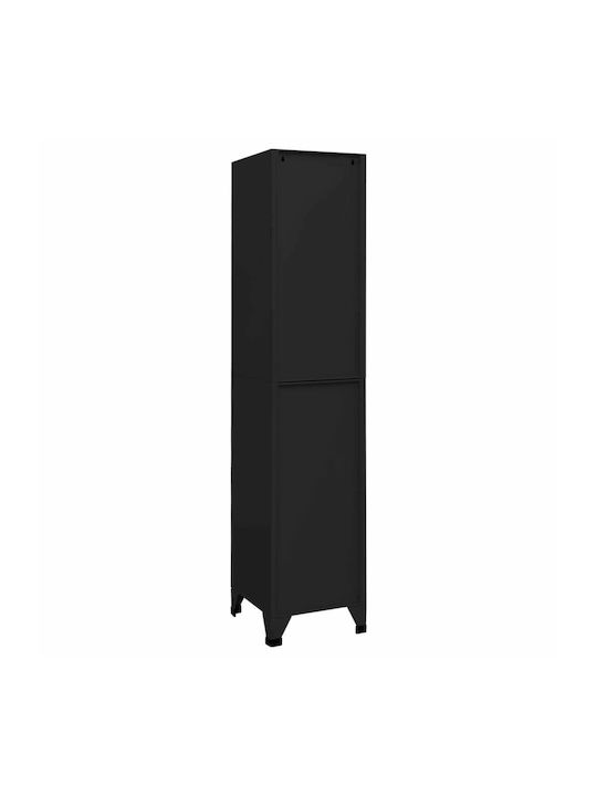 Locker Metal with 5 Cabinets Black 38x40x180cm