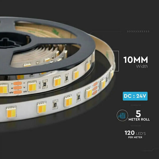 V-TAC LED Strip 24V Adjustable White Light 5m Type SMD2835