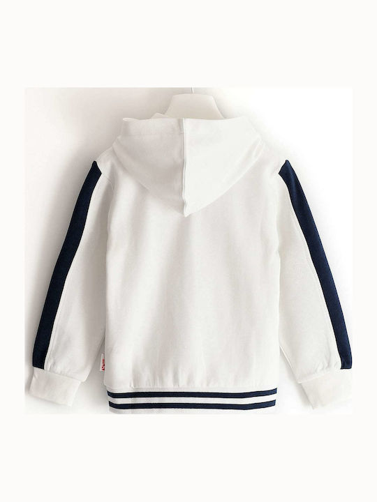 Kinder-Sweatshirt Strickjacke mit Kapuze Weiß