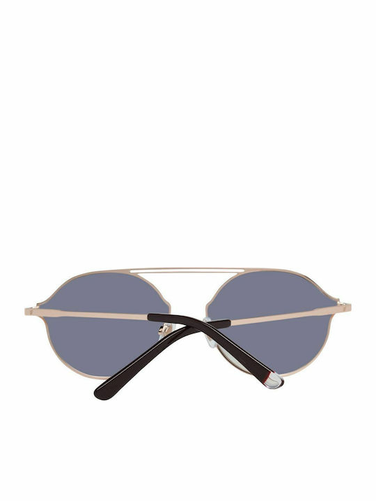 Web Unisex Sunglasses with Rose Gold Metal Frame and Red Lens